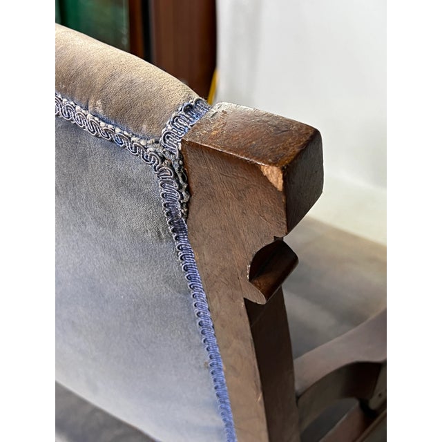 Blue Vintage Victorian Side Chairs - a Pair For Sale - Image 8 of 12