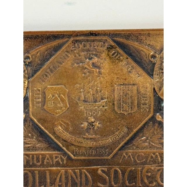 American 1911 Whitehead-Hoag Bronze Plaque – Holland Society of Ny Annual Dinner, Jan For Sale - Image 3 of 5