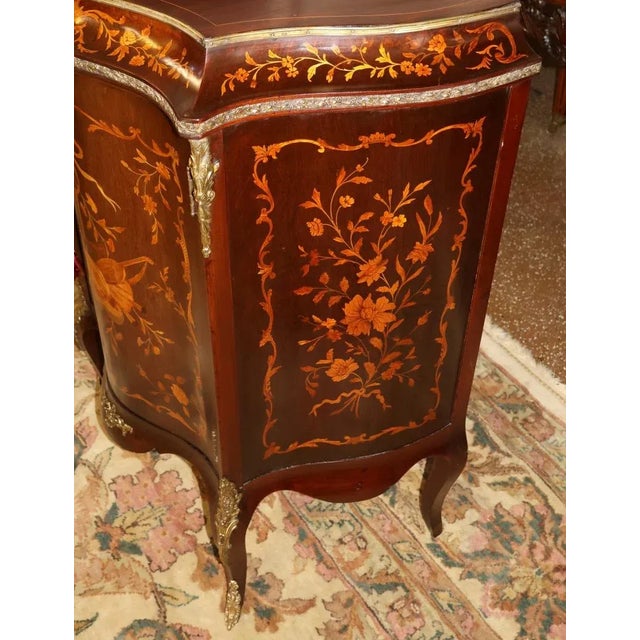 Brown 19th Century Victorian Mahogany Inlaid Bronze Mounted Cabinet Attributed to Rj Horner For Sale - Image 8 of 13