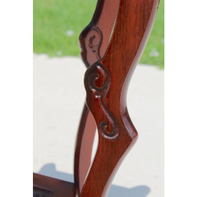 Vintage Chinese Rosewood Hexagonal Plant Stand / Pedestal With Mother-of-Pearl Inlay For Sale - Image 13 of 16