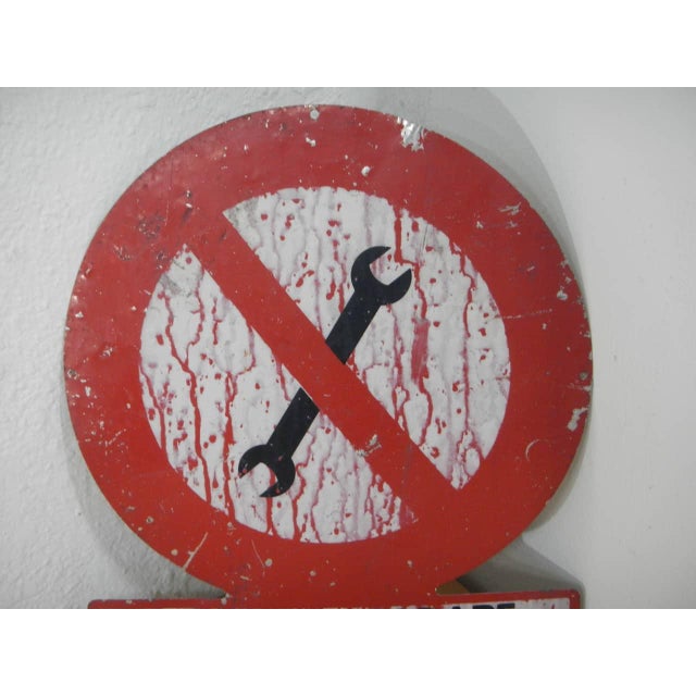 Recovered from a textile factory that lists the prohibitions on operating machinery in the workplace. enp editions no. 633...