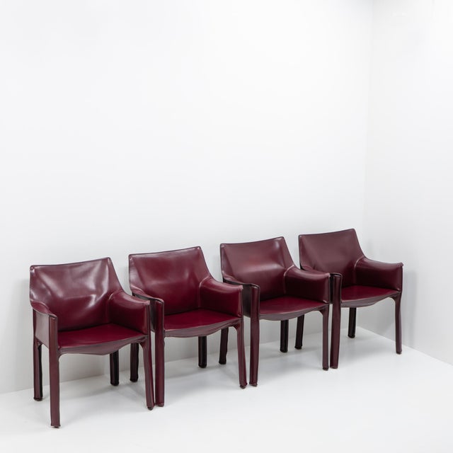 CAB 413 Armchairs by Mario Bellini for Cassina, 1990s, Set of 4 For Sale - Image 6 of 17