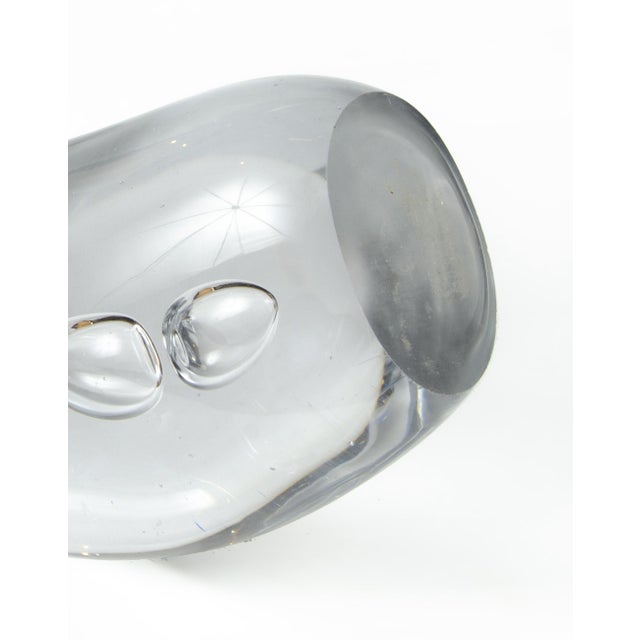 Late 20th Century Clear Hand-Blown Glass Modern Abstract Sculpture With Trapped Bubbles, Poland For Sale - Image 9 of 9