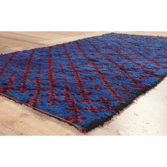 Blue Vintage Beni MGuild Moroccan Rug, 06'02 X 11'01 For Sale - Image 8 of 10