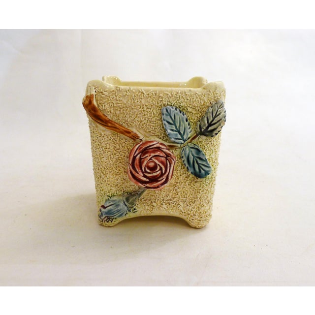 Small Cachepot with Rosebush in Relief, 1890s, in Flawless conditions. Designed 1890 to 1919