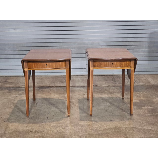 Store Item: Pair of Kittinger Williamsburg Mahogany Pembroke Table Drop Leaf Tables CW 27 Description: Named for the Earl...
