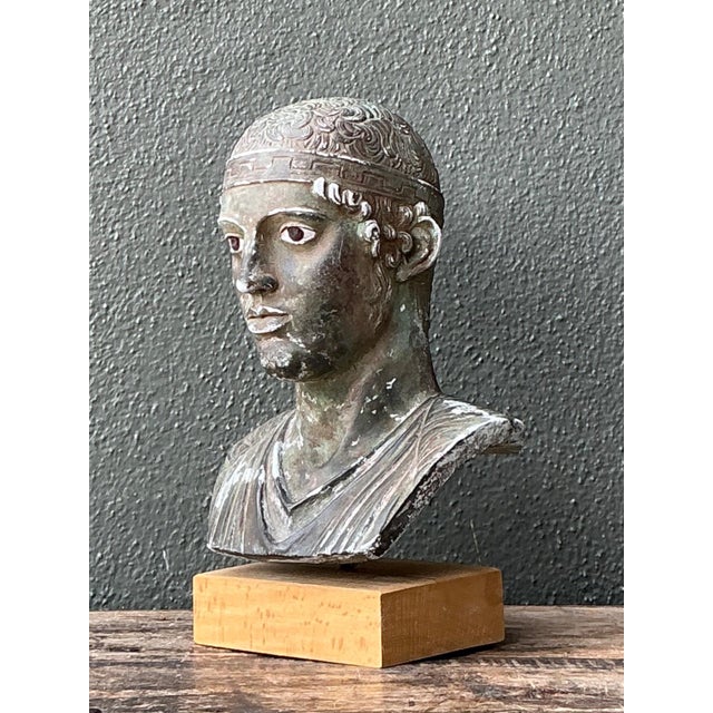 Vintage Classical Greek Style Plaster Bust For Sale - Image 11 of 12