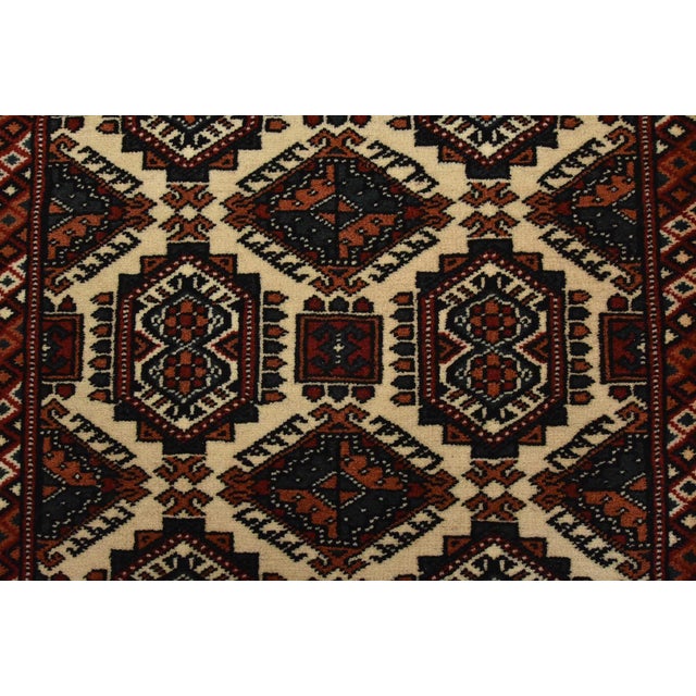 Textile Turkmen Runner 2’10” X 6’4” Ivory Wool Vintage Tribal Hand-Knotted Rug For Sale - Image 7 of 11
