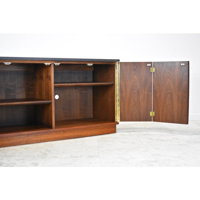 Wood 1960's Slate Top + Walnut Credenza Attributed to Jack Cartwright for Founders For Sale - Image 7 of 12