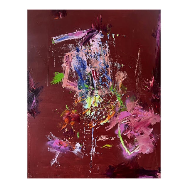 Contemporary Abstract Oil and Acrylic on Canvas "Gordon Gekko" by Tommaso Fattovich For Sale