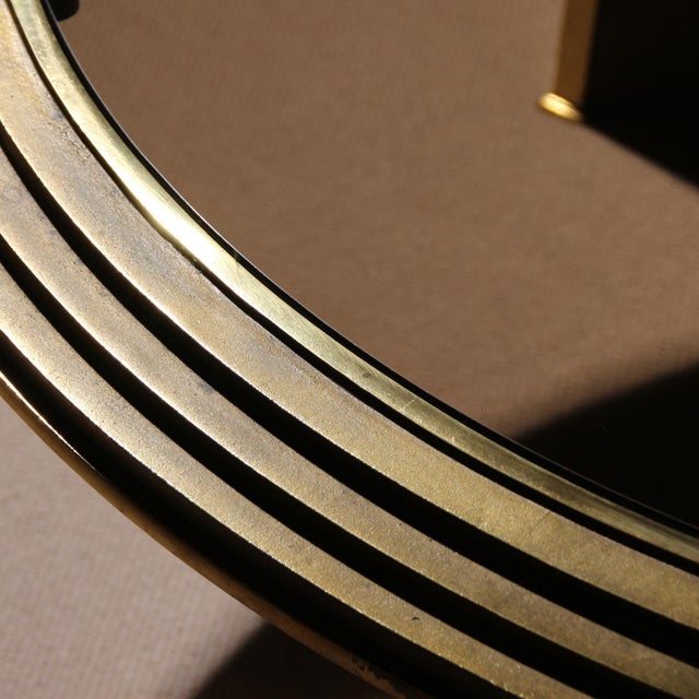 Gold Round Coffee Table in Brass and Smoked Glass, Netherlands, 1970s For Sale - Image 8 of 11