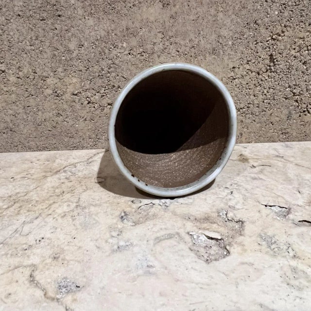 Brown 1980s Ryoko Pottery Sake Cup Japanese Studio Art For Sale - Image 8 of 12