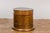 Art Deco Burmese Vintage Negora Lacquer Circular Storage Bin with Vertical Stripes For Sale - Image 3 of 12