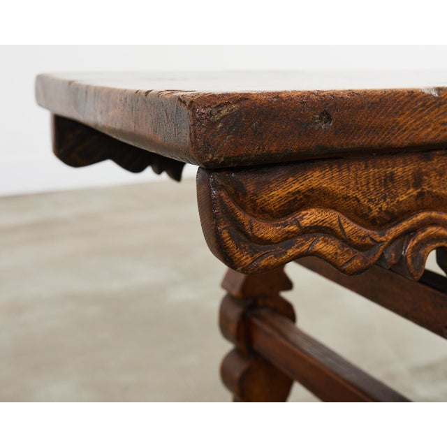 Rustic Anglo-Indian Carved Hardwood Bench Seat For Sale - Image 11 of 12