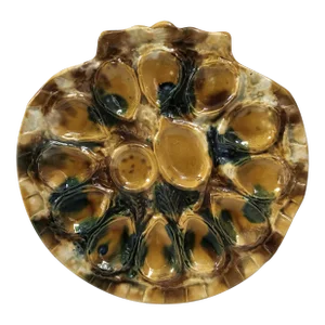 Circa 1950 Majolica Oyster Platter Aetgina Vallauris
