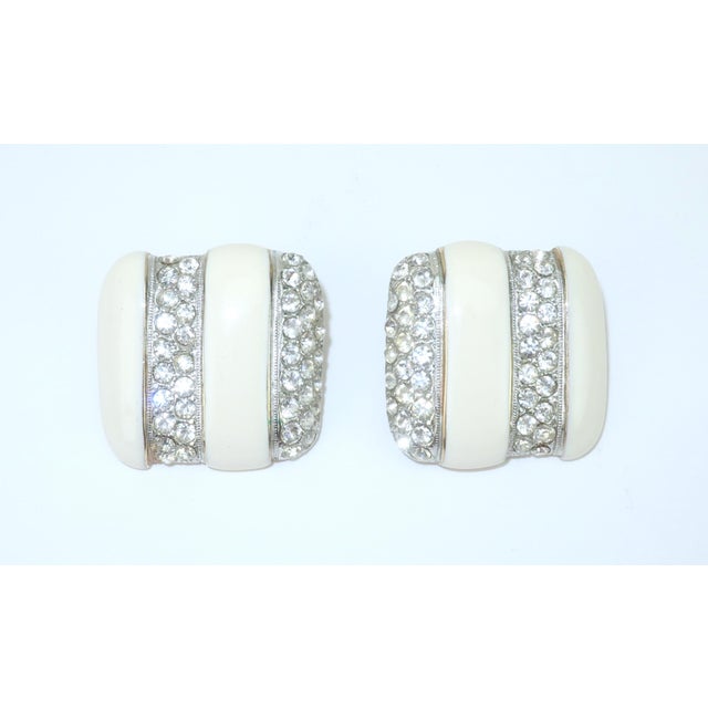 Donald Stannard Enamel & Crystal Rhinestone Earrings, 1980's For Sale In Atlanta - Image 6 of 10