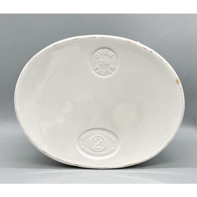 Vintage English Portmeirion White Relief Covered Serving Bowl | Oven-to-Table Dish - Cottagecore, European Countryside For Sale In Houston - Image 6 of 16
