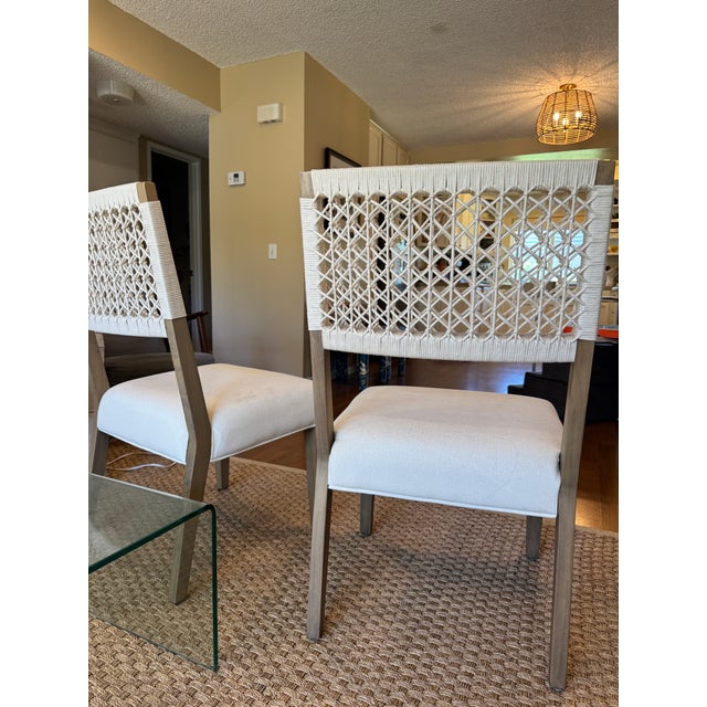 Coastal Cream Chair Set of Two (Dining/Extra Seating) For Sale In Los Angeles - Image 6 of 7