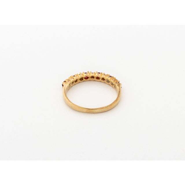 Modernist Ruby and Diamond 14k Yellow Gold Ring For Sale In New York - Image 6 of 8