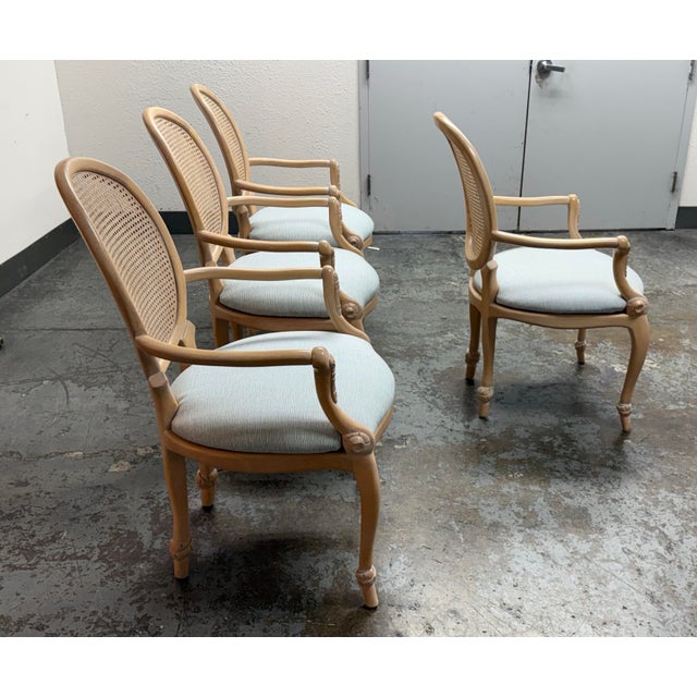 French Louis XVI Cane-Back Armchairs, Set of Four For Sale - Image 4 of 12