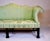 Early 20th Century Custom George III Mahogany Camel Back Sofa With Damask Silk Upholstery For Sale - Image 5 of 16