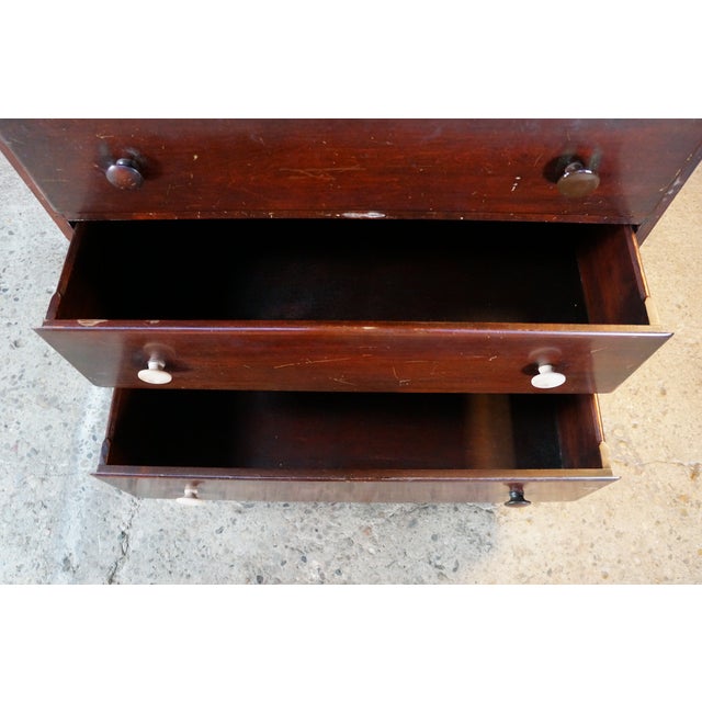 Mid Century Mahogany Stepback China Display Cabinet Hutch Bookcase 68" For Sale - Image 12 of 18