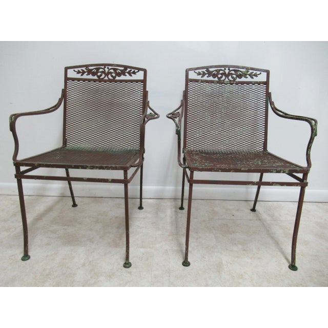 1960s Art Nouveau Woodard Daisy Patio Arm Chairs - a Pair For Sale - Image 13 of 13