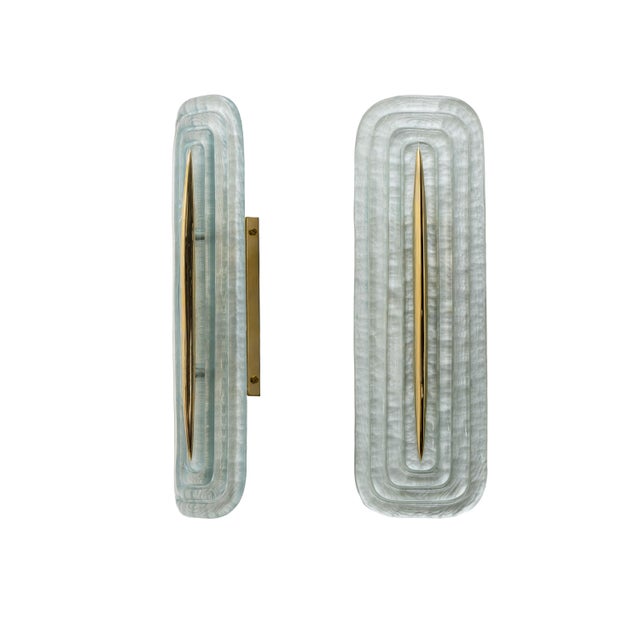 Modern Murano Glass Teal and Brass Sconces, Italy, 2000, Set of 2 For Sale - Image 9 of 9