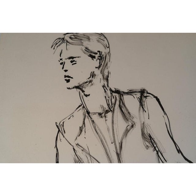 2000 - 2009 Evelyne Luez, Depicting a Mans Face, 20th Century, Drawing on Paper For Sale - Image 5 of 8