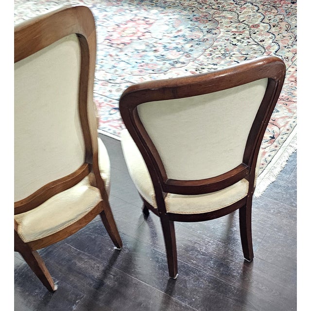 Beige Ladies Parlor Chairs Antique ,19th Century For Sale - Image 8 of 12