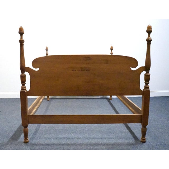 Brown Ethan Allen / Baumritter Heirloom Nutmeg Maple Colonial Early American Full Size Four Poster Bed 588 For Sale - Image 8 of 10