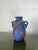 Contemporary 1980s Studio Art Pottery Raku Amphora Vase in Iridescent Cobalt Blue For Sale - Image 3 of 6