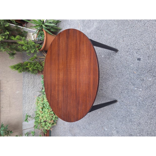 Wooden Dining Table with Extendable Round Top, 1950s For Sale - Image 10 of 10