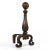 Pair of Fire Dogs Andirons With Hammered Texture and Cannonball Crown For Sale - Image 4 of 8