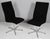Arne Jacobsen Oxford chairs five star base in aluminum. Original upholstered with black divina wool from Kvadrat. Made by...