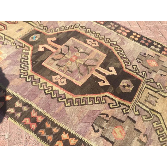 Black Rare Find - Eastern Turkish Oversized Vintage Kilim - 59" X 161" For Sale - Image 8 of 11