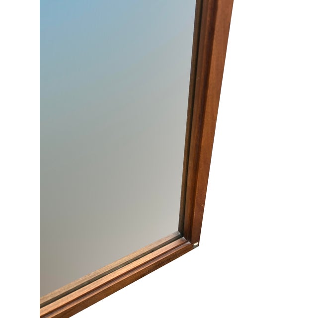 Lane Furniture Vintage Mid Century Modern Wall Mirror With Brass Accents by Lane Tuxedo Line Design For Sale - Image 4 of 4