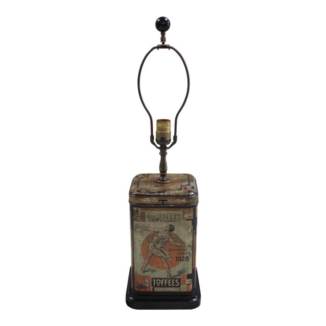1928 Olympic Dutch Toffee Canister Lamp For Sale