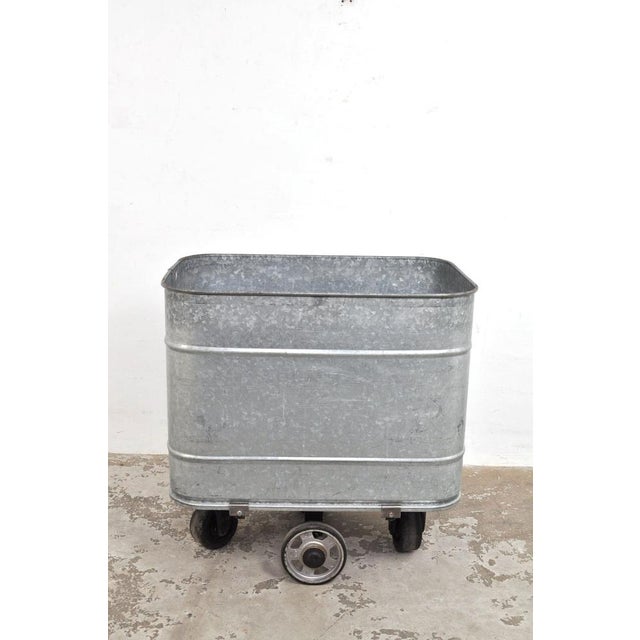 Silver Vintage Zinc Cart, 1990s For Sale - Image 8 of 8