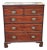 19th Century English Mahogany Five Drawers Chest With Inlaid Top For Sale