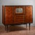 Herringbone Veneered Sideboard with Bar Drop-Down Door For Sale - Image 3 of 9