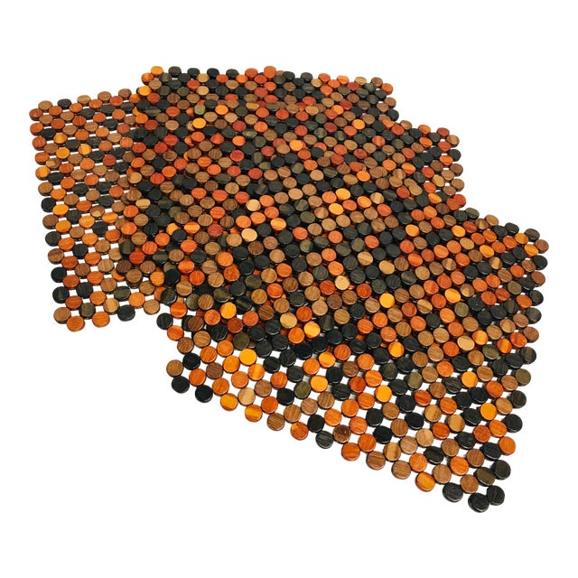 1980s Wooden Beaded Placemats Set of 4 Chairish