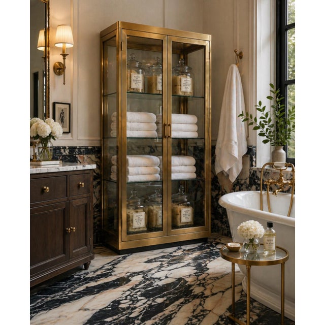 Brass Vintage Mid Century MasterCraft Vitrine #1 For Sale - Image 8 of 17