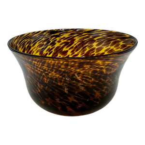 Vintage Tortoise Shell Glass Brown Centerpiece Glass Bowl