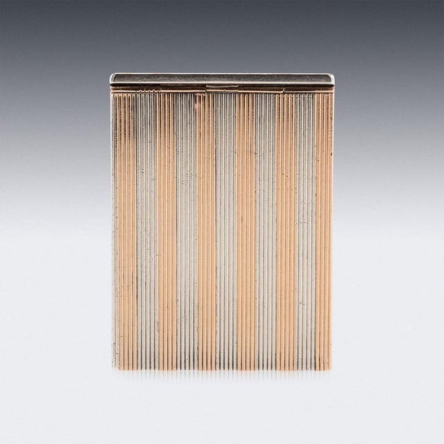 1910s Antique 20th Century English Silver & 9k Gold Match Holder, 1919 For Sale - Image 5 of 13