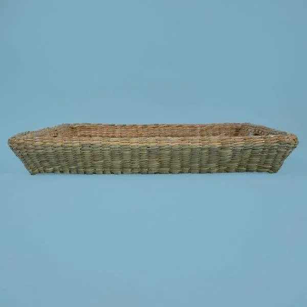 Rounded Large Serving Tray by Mario Lopez Torres There are minor imperfections to the hand-made woven rattan. Est. 1974....