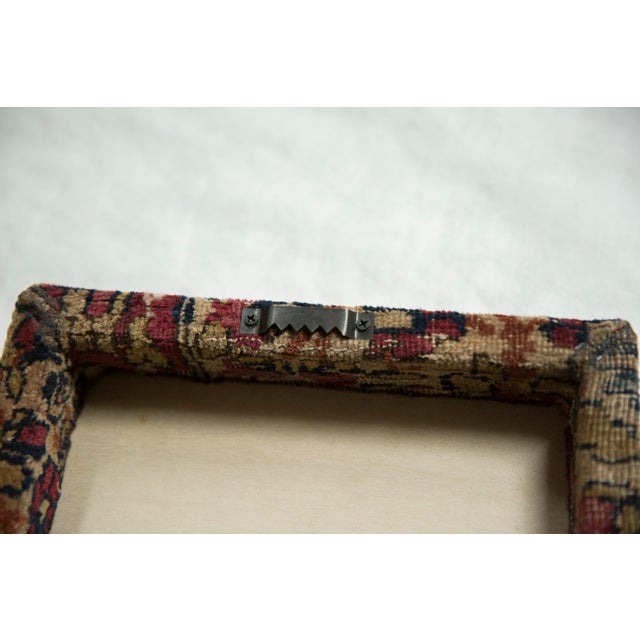 Contemporary Decorative Cork Board Antique Kerman Rug Fragment Art For Sale - Image 3 of 8