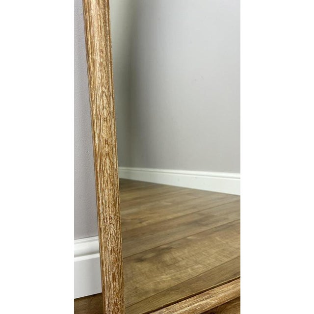 Vintage French Shabby Chic Mirror in Oak For Sale - Image 4 of 7