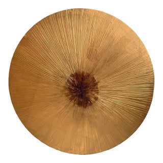 Gold Ribbed Sun Burst Wall Art For Sale