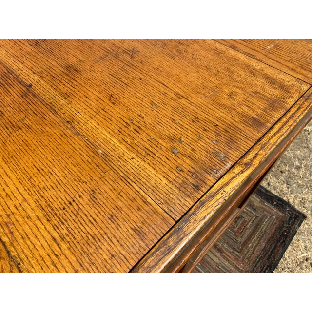Wood 1910s Antique Partners Desk Needs Restoration For Sale - Image 7 of 12
